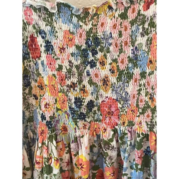 Anthropologie Conditions Apply Women's Smocked Babydoll Tank Size Large - Picture 2 of 8